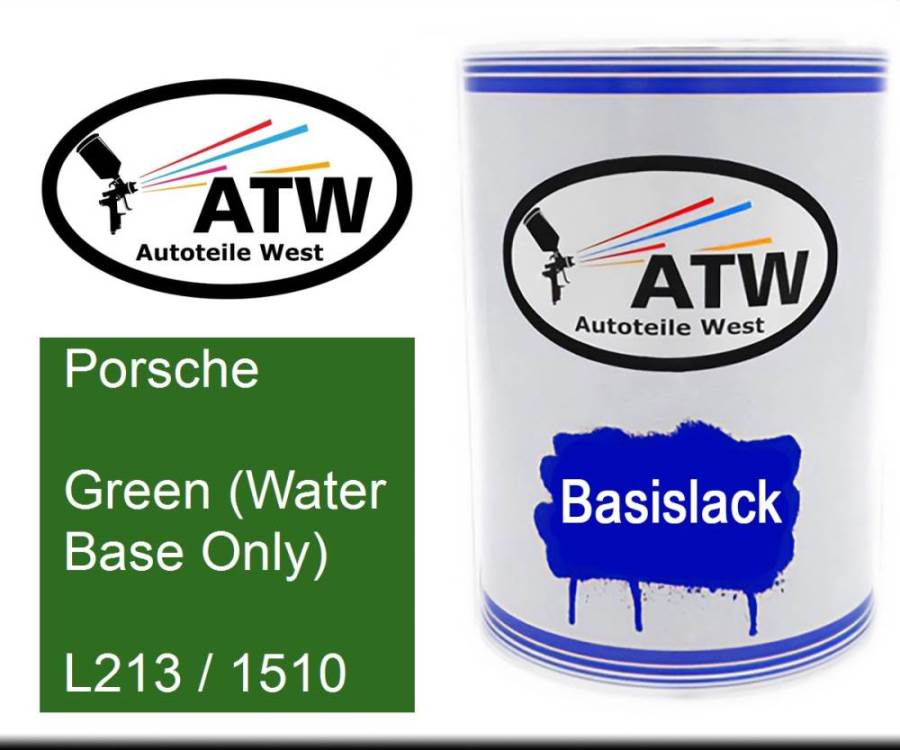 Porsche, Green (Water Base Only), L213 / 1510: 500ml Lackdose, von ATW Autoteile West.
